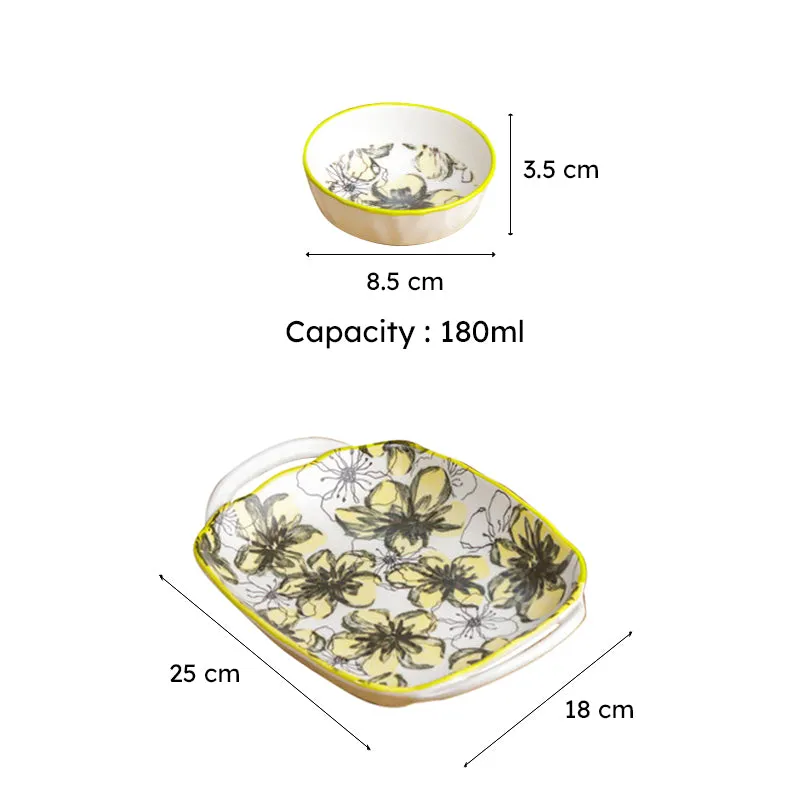 Tropical Leaf Porcelain Platter - Four Piece Set media 7