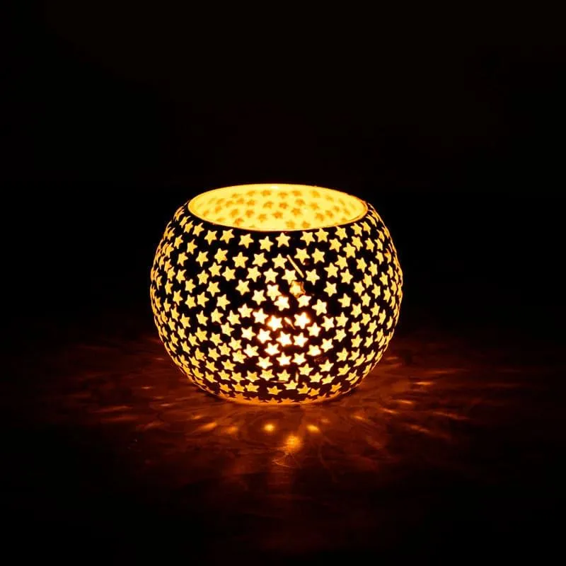 Tvisa Mosaic Glass Tealight Candle Holder media 1