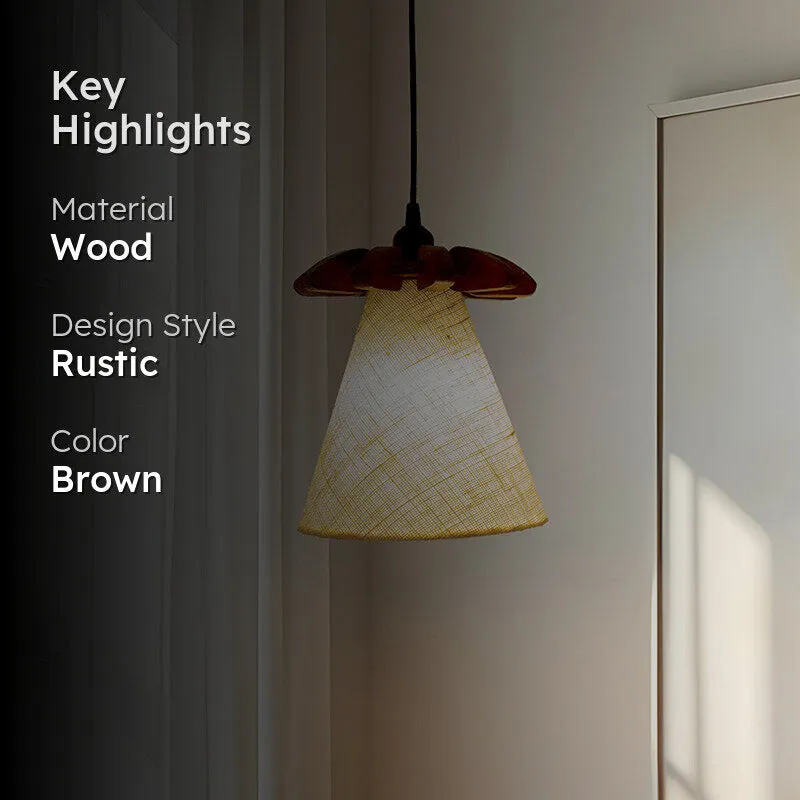 Levite Single Wooden Ceiling Lamp media 2