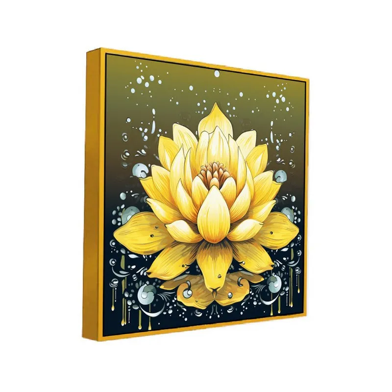 Aurum Lotus Canvas Wall Art With Frame media 3