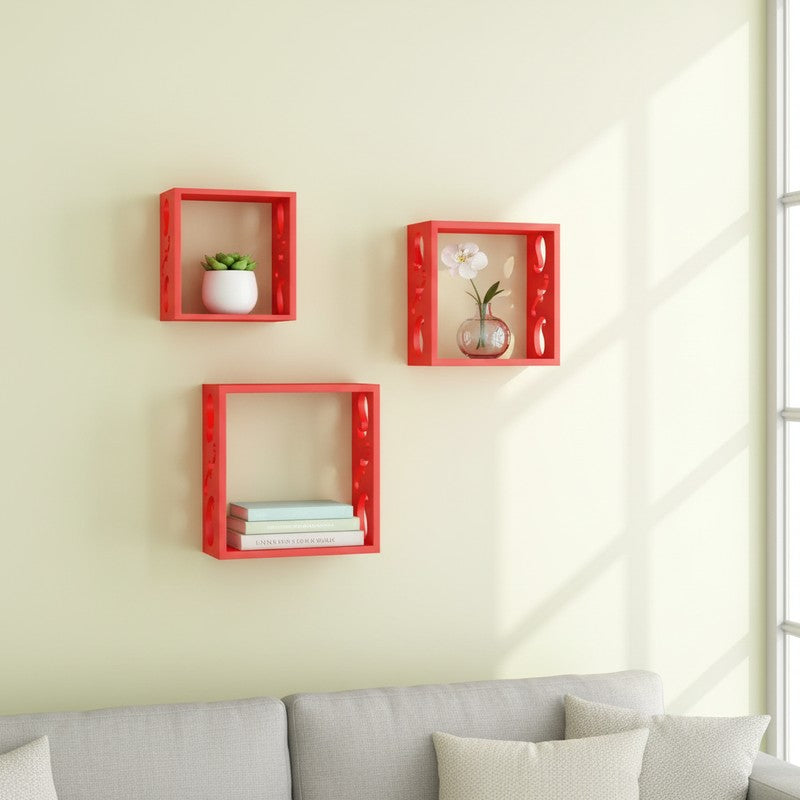 Tenby Floating Wall Shelf (Red) - Set Of Three media 4