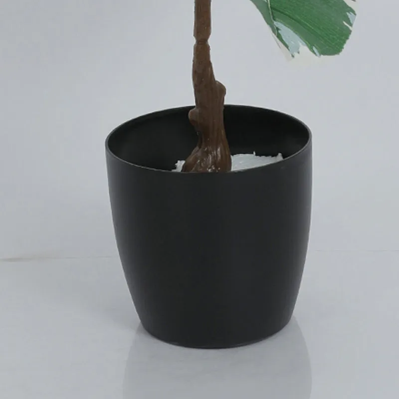 Erina Artificial Green Banana Plant With Black Plastic Pot - 2.5 Feet media 4