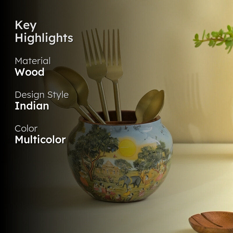 Citydreams Wooden Cutlery Stand media 2
