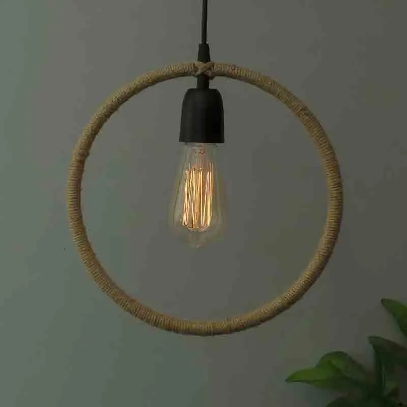 Circled Up Rope Metal Ceiling Lamp media 3