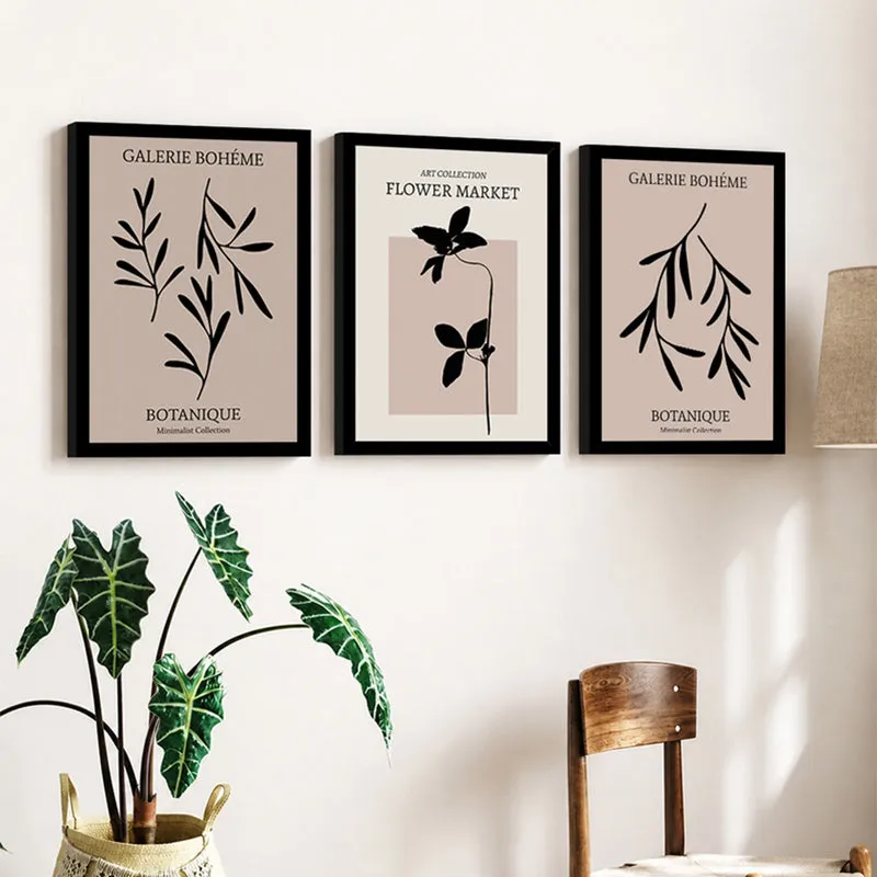 Botanique Vintage Wall Painting With Frame - Set Of Three media 3