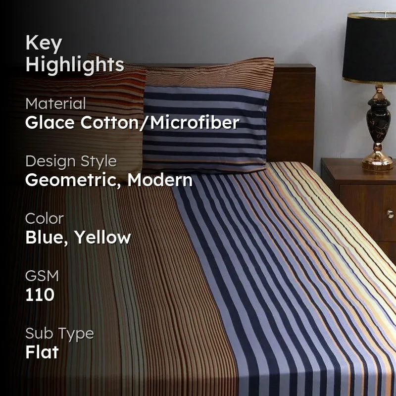 Ekiya Striped Microfiber Bedsheet - 110 GSM media 2