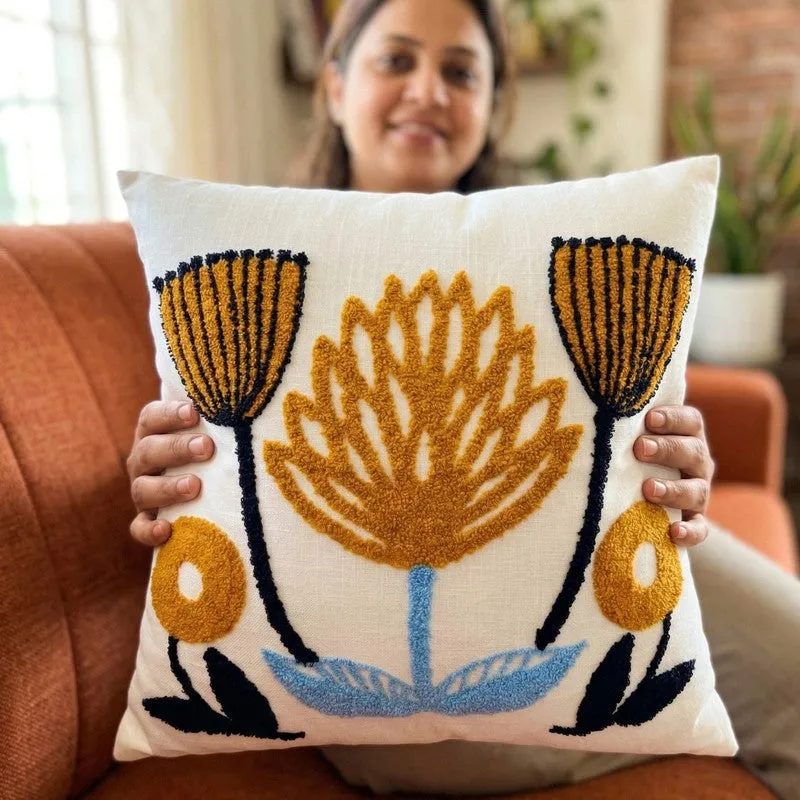 Petal Tuft Cotton Cushion Cover media 5