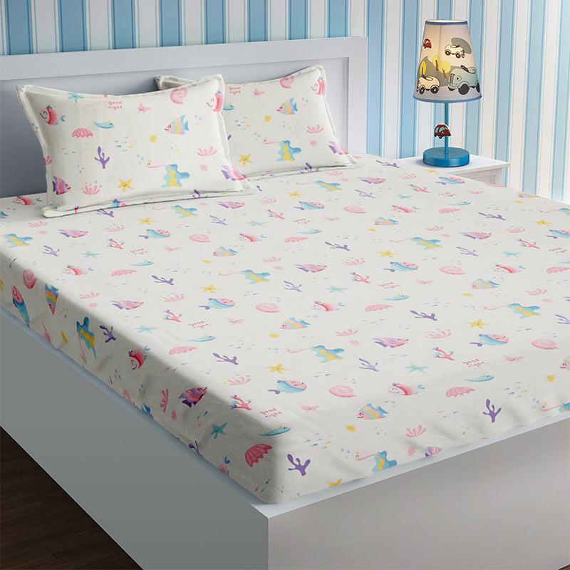 Teddi Kids Cotton Bedsheet - 210 TC - Queen/Double