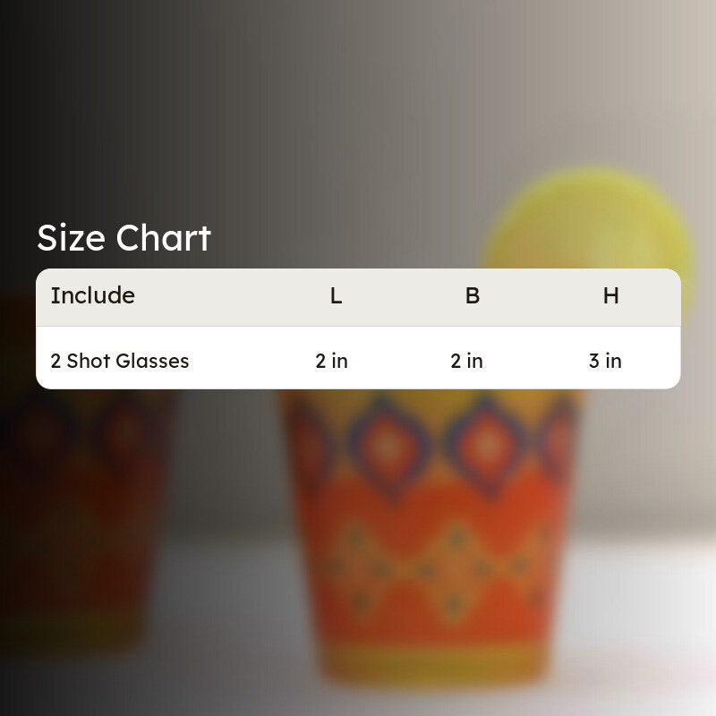 Dazzling Ikkat Frosted Shot Glass (30 ml ) - Set Of Two media 5