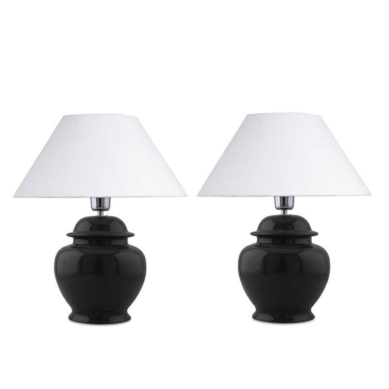Luminara Luxe Ceramic Table Lamp (White) - Set of Two media 3