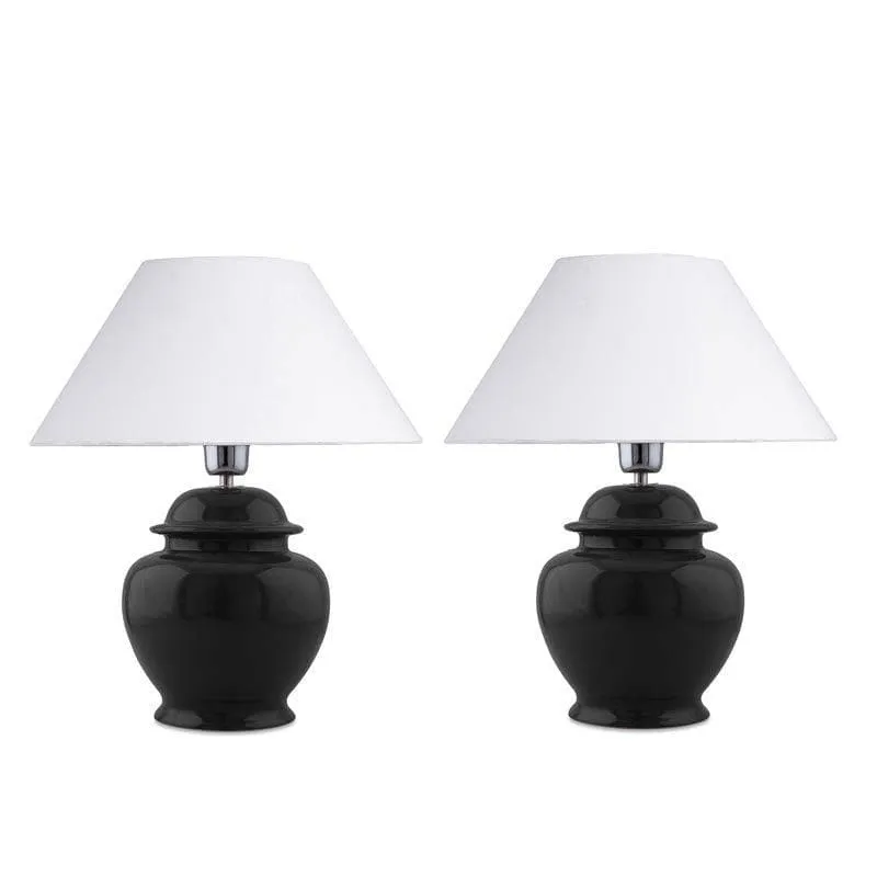 Luminara Luxe Ceramic Table Lamp (White) - Set of Two media 3