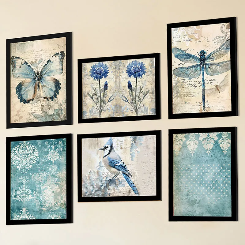Whimsy Of Blues Wall Art - Set Of Six media 4