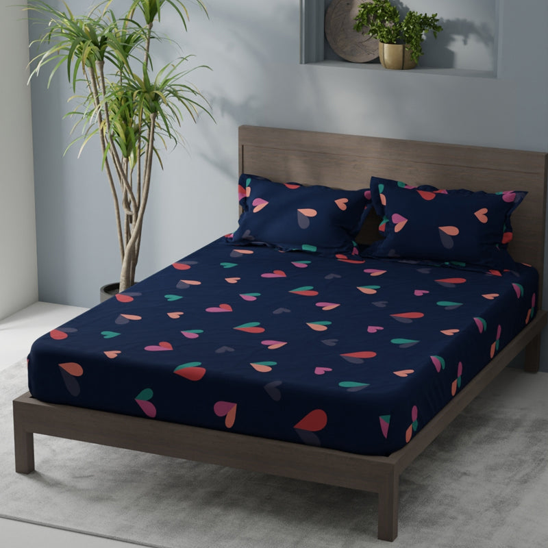 Little Heart Single Microfiber Bedsheet - 120 GSM media 4