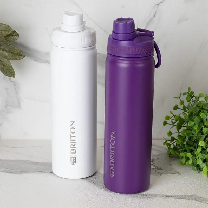 Sip Slay Hot & Cold Thermos Water Bottle (White & Purple, 750 mL Each) - Set Of Two media 1