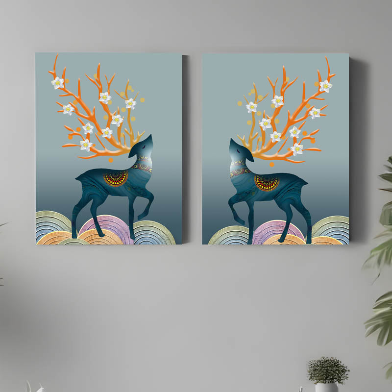 Maximus Stag Wall Art - Set Of Two