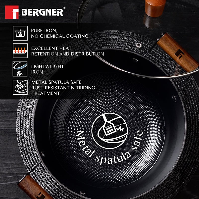 Bergner Ferrocasa Induction Safe Cast Iron Cooking Pot With Glass Lid - 5600 mL/28 cm media 5