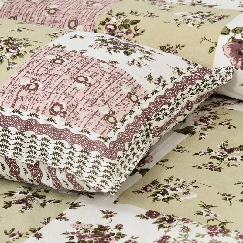 Buola Floral Cotton Bedsheet (Pink,Yellow) - 160 TC media 4