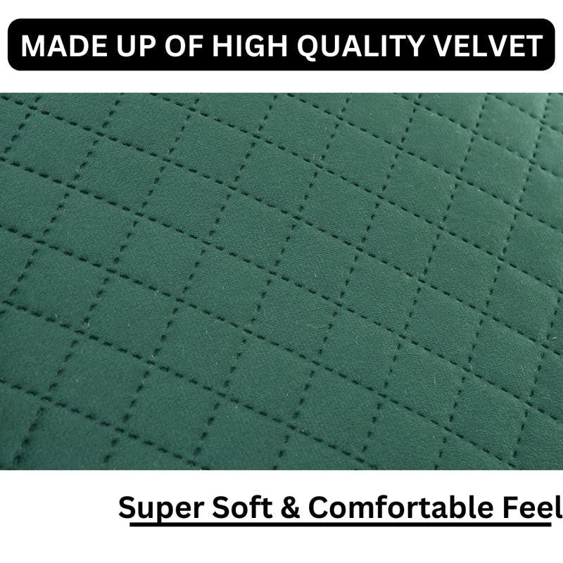 Orson Quilted Velvet Cushion Cover (Green) - Set Of Five media 5