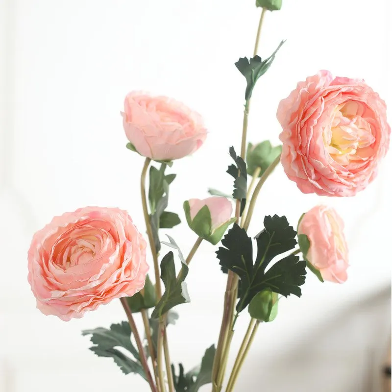 Florya Rose Fabric Artificial Flower - Peach media 5