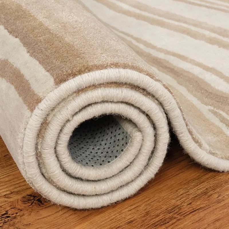 Thoth Hand Tufted Abstract Wool & Nylon Carpet - Beige media 6