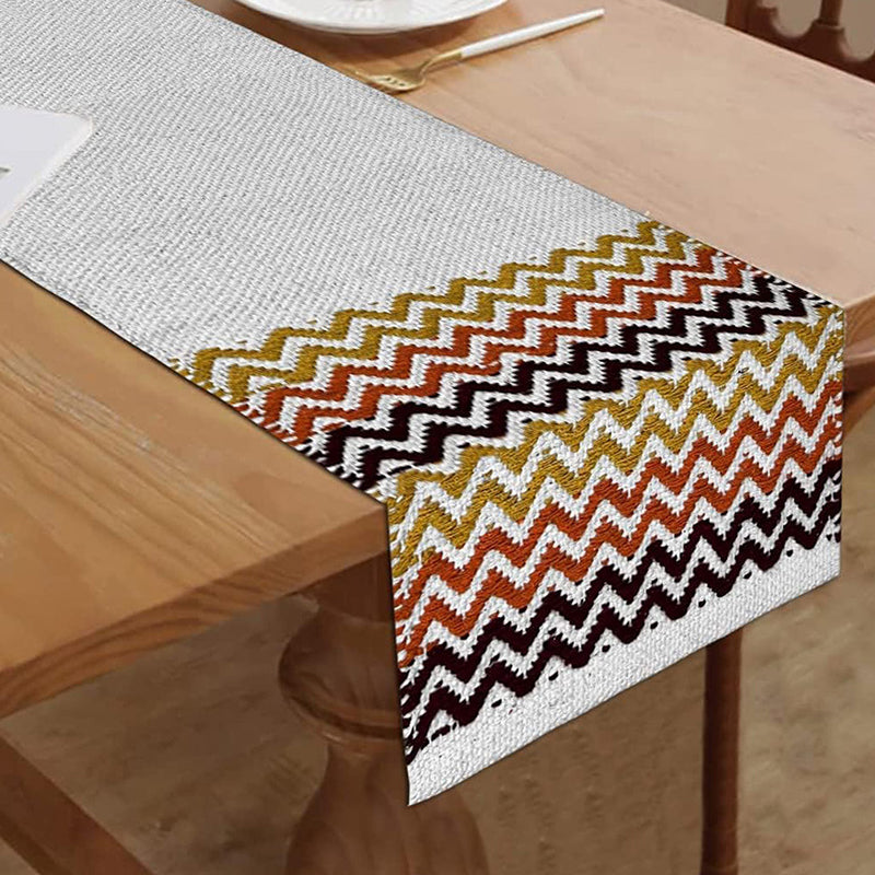 Metro Peaks Chevron Cotton Table Runner media 4