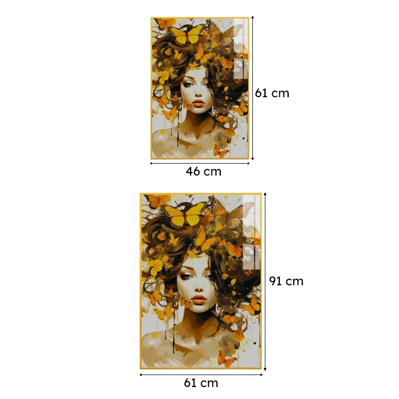Crown Of Wings Modern Canvas Wall Art With Frame - Gold media 6