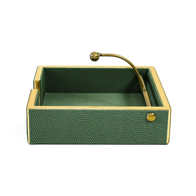 Tisquo Faux Leather Tissue Holder - Olive Green media 5