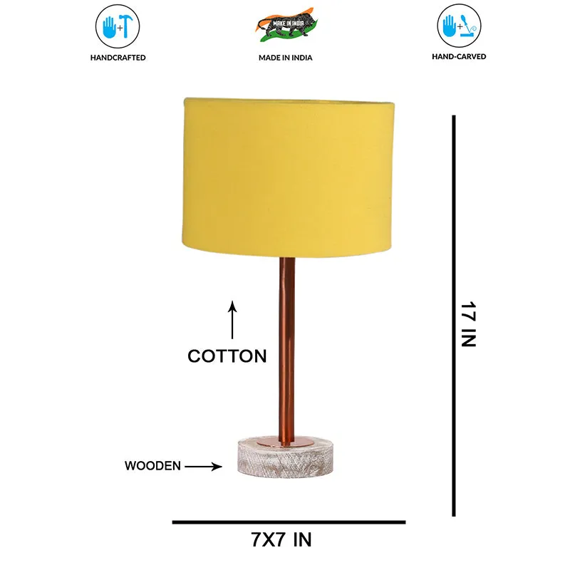 Cotin I Rodin Wooden Table Lamp - Yellow,Copper,White media 7