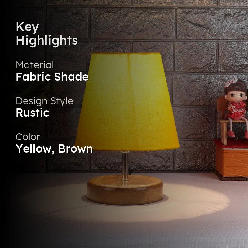 Petricho Fabric Table Lamp - Yellow,Brown media 2