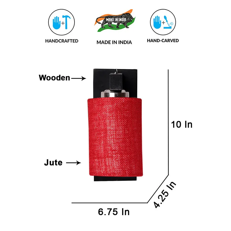 Eyrie Jute & Wooden Wall Lamp - Red media 6