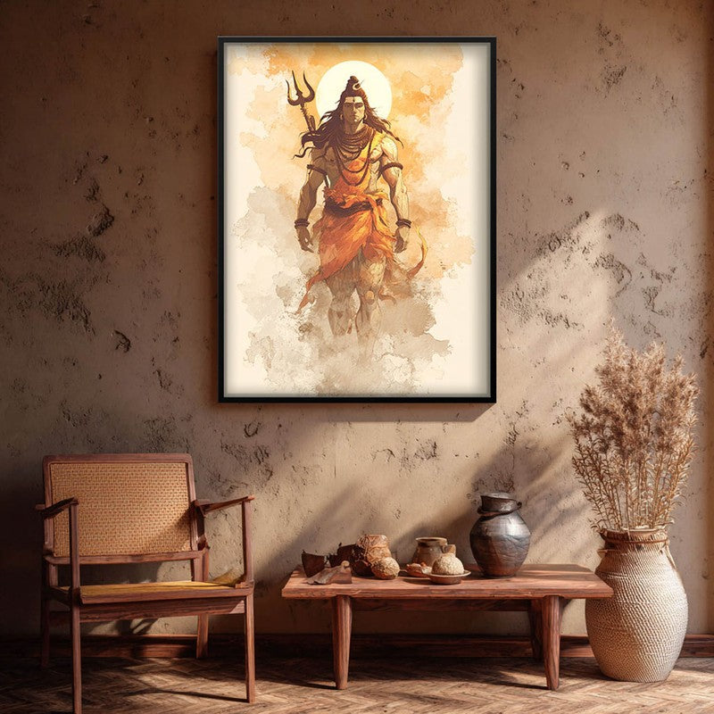 Lord Shiva Tranquility Archival Paper Wall Painting