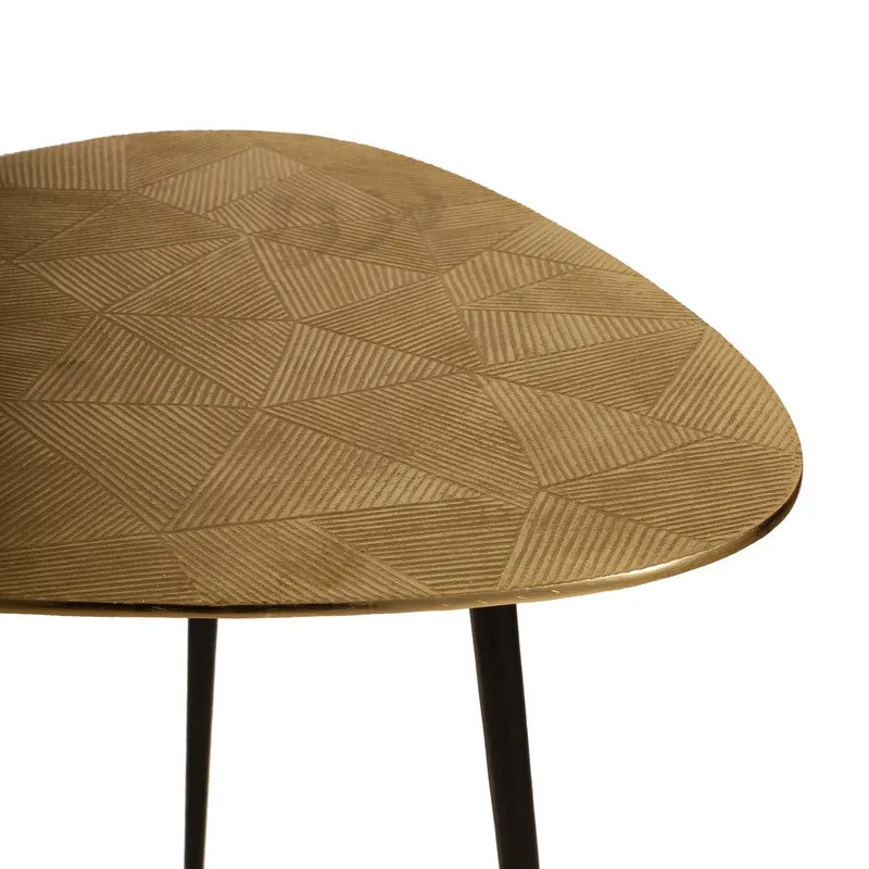 Triangular Pattern Aluminum Side Table - Gold media 6