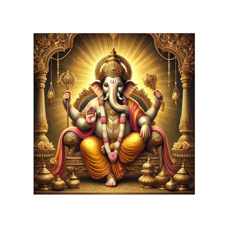 Vakratunda Ganapathi Poly Canvas Wall Painting media 5