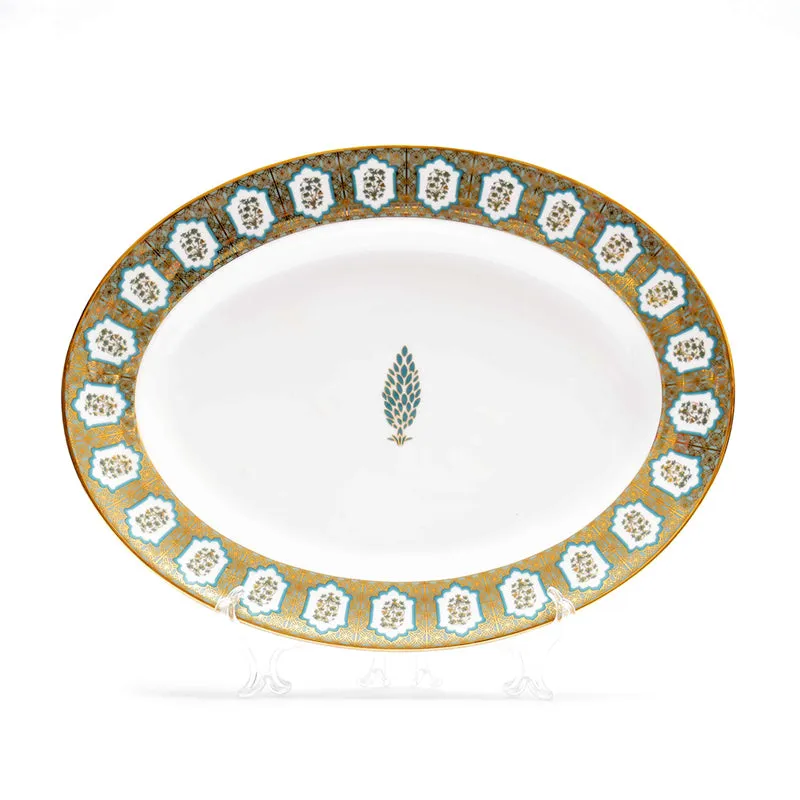 Gilded Chinar 24k Gold Brushed Porcelain Dinner Set - 33 Piece Set media 7