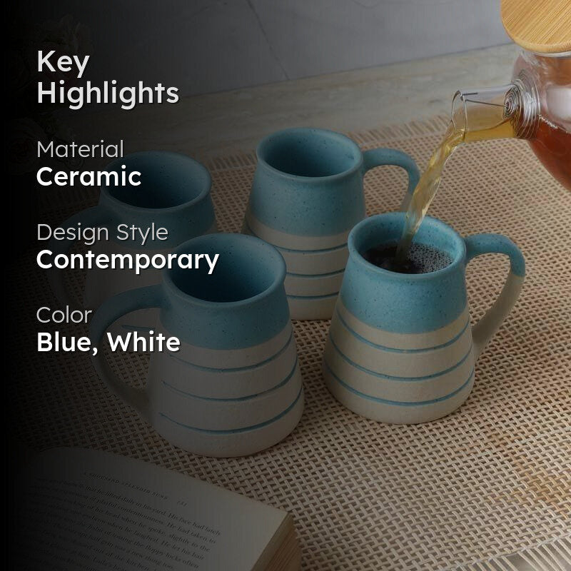 Solway Ceramic Coffee Mug (300 mL Each) - Set of Four media 2
