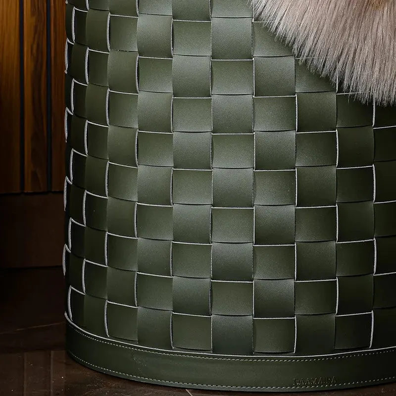Aurelia Faux Leather Laundry Basket - Green media 5
