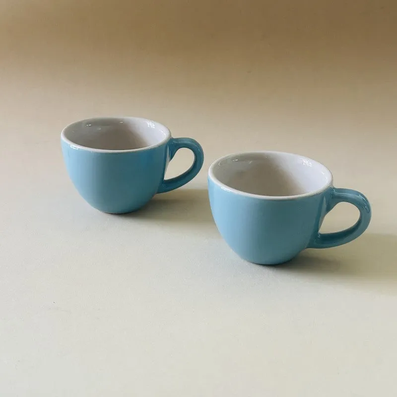 Expresso Ceramic Tea Cup (100 mL/Blue) - Set of Two media 4