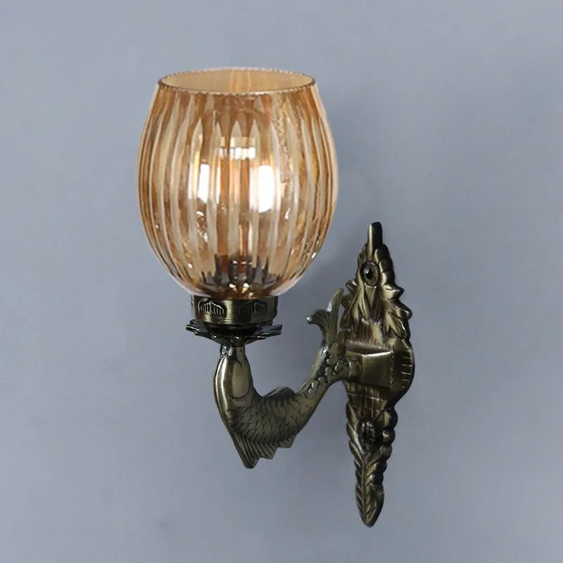 Elegant Glow Antique Glass Wall Lamp media 5