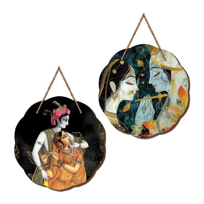 Radhe Shyam Wood MDF Wall Hanging - Set Of Two media 5