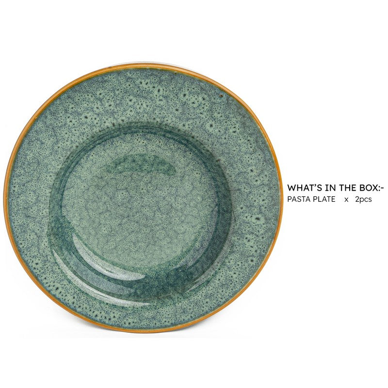 Ocean Mist Ceramic Pasta Plate (Green) - Set Of Two media 5