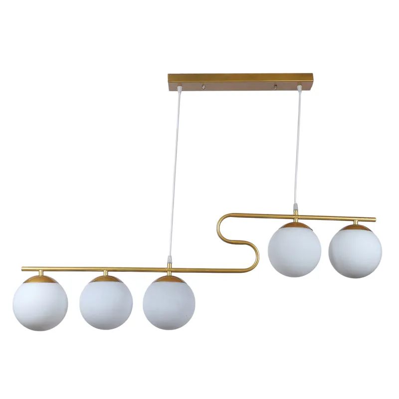 Celestial Curve Metal Ceiling Lamp - Gold & White media 4
