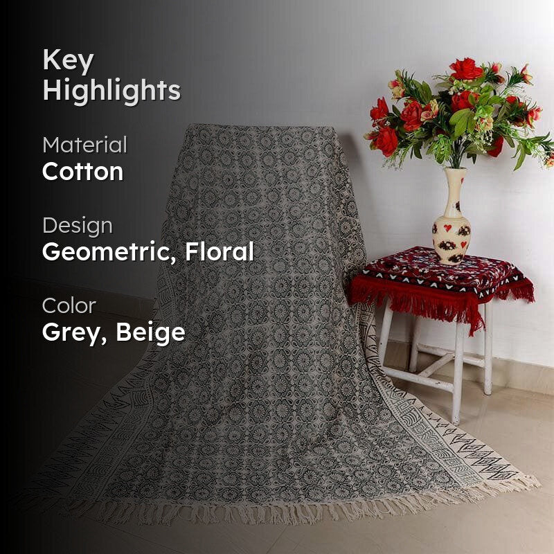 Laid Slate Handblock Printed Throw media 2