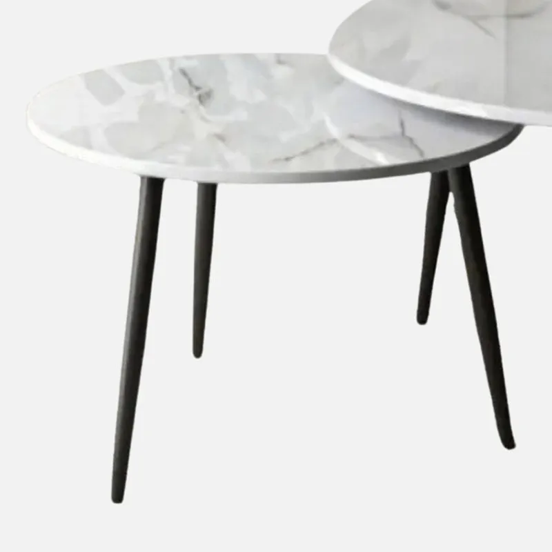 Atelier Blanc Accent Table with Marble Top (Black & White) - Set Of Two media 5