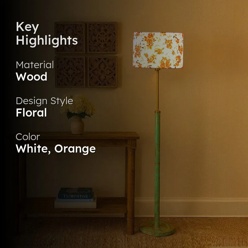 Ocean Mist Wooden Floor Lamp - Orange media 2
