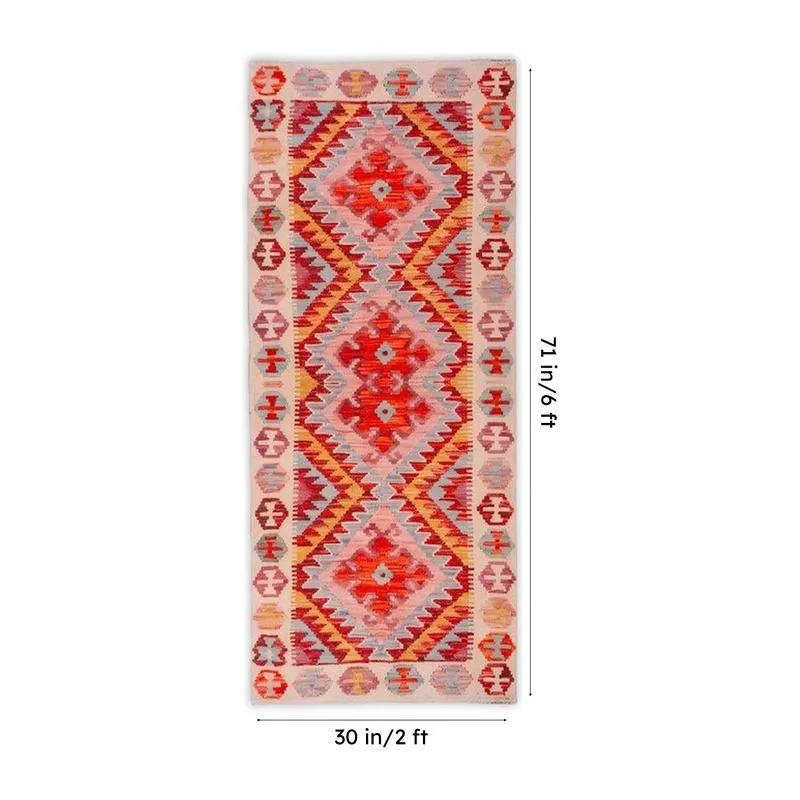 Sharp Angles Cotton Hand Woven Runner Rug media 7