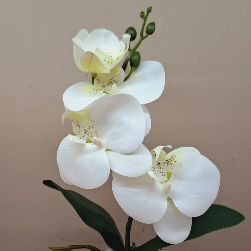 Premium Artificial Orchid Flower Bunch - White media 4