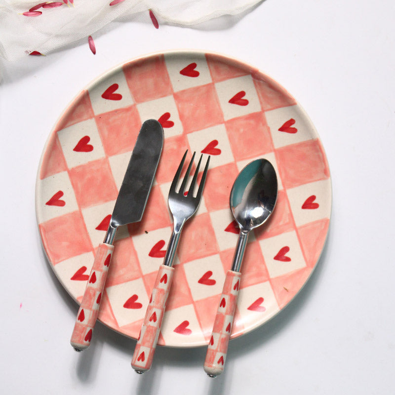 Hearty Check Cutlery - Three Piece Set