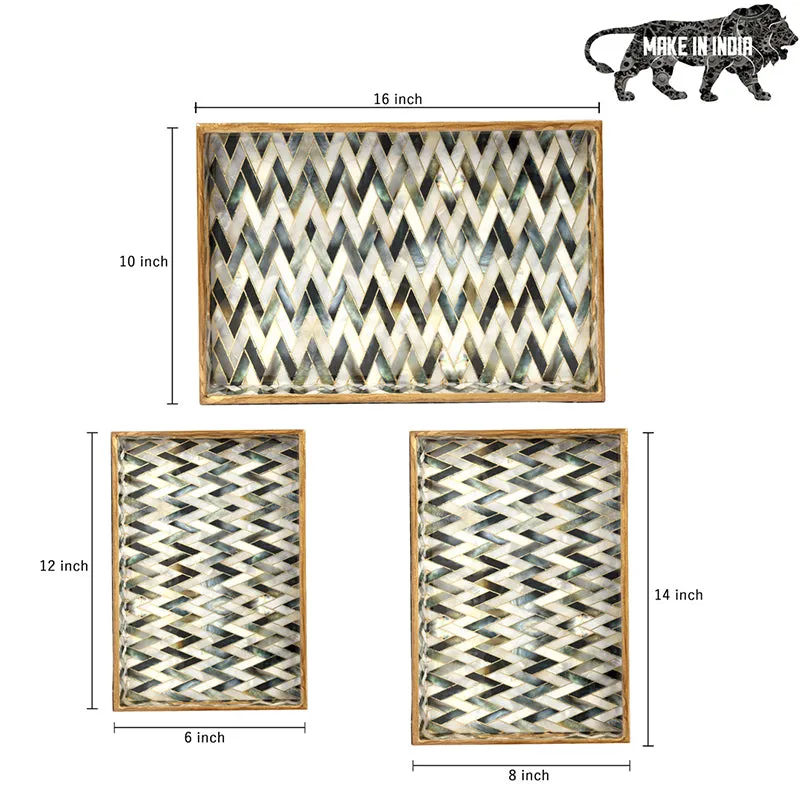 Stria Noir MDF Serving Tray - Set Of Three media 7