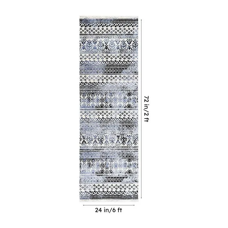 Karta Non-Anti Skid Nylon Runner Rug - Grey & Black media 7