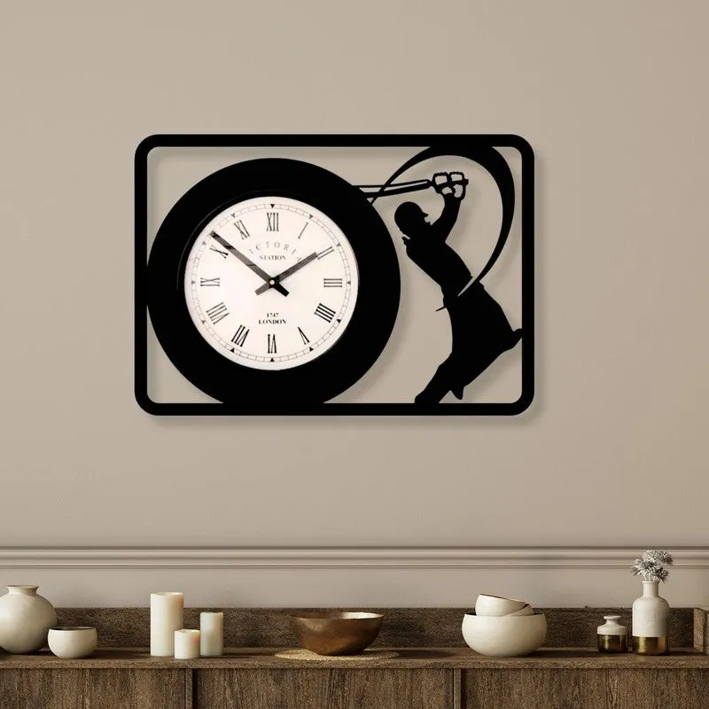 Cricknova Steel Analog Wall Clock - Black media 1